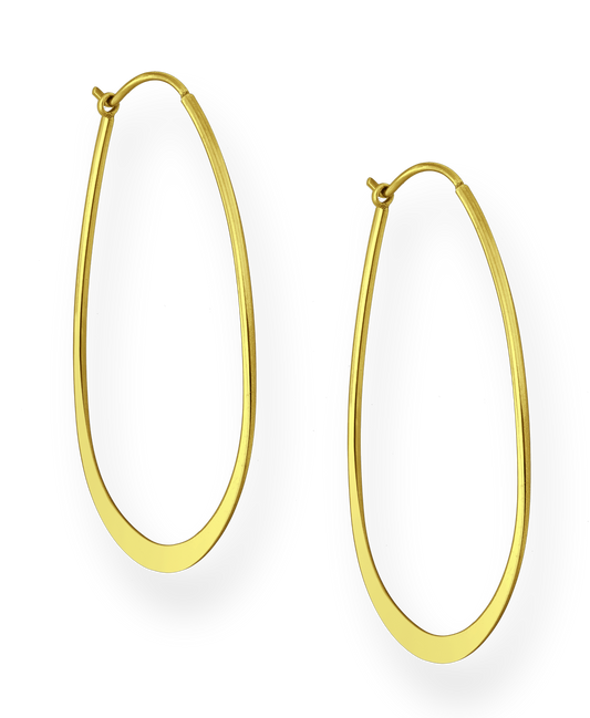 Gold Vermeil 18K Oval Hoop Earrings