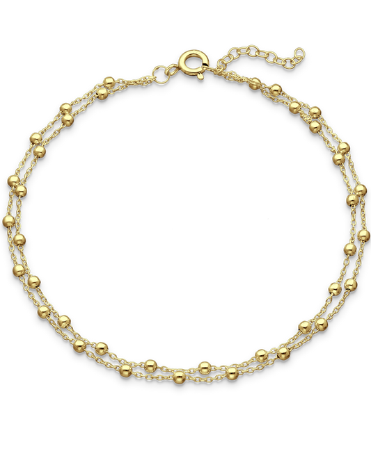 Gold Vermeil 14K Ball Layered Anklet