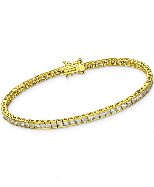 Gold Vermeil 18K Statement Bracelet with CZ Simulated Diamonds