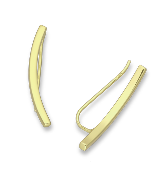 Gold Vermeil 14K Curved Bar Ear Pins