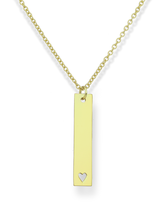 Gold Vermeil 14K Engravable Heart Tag Pendant