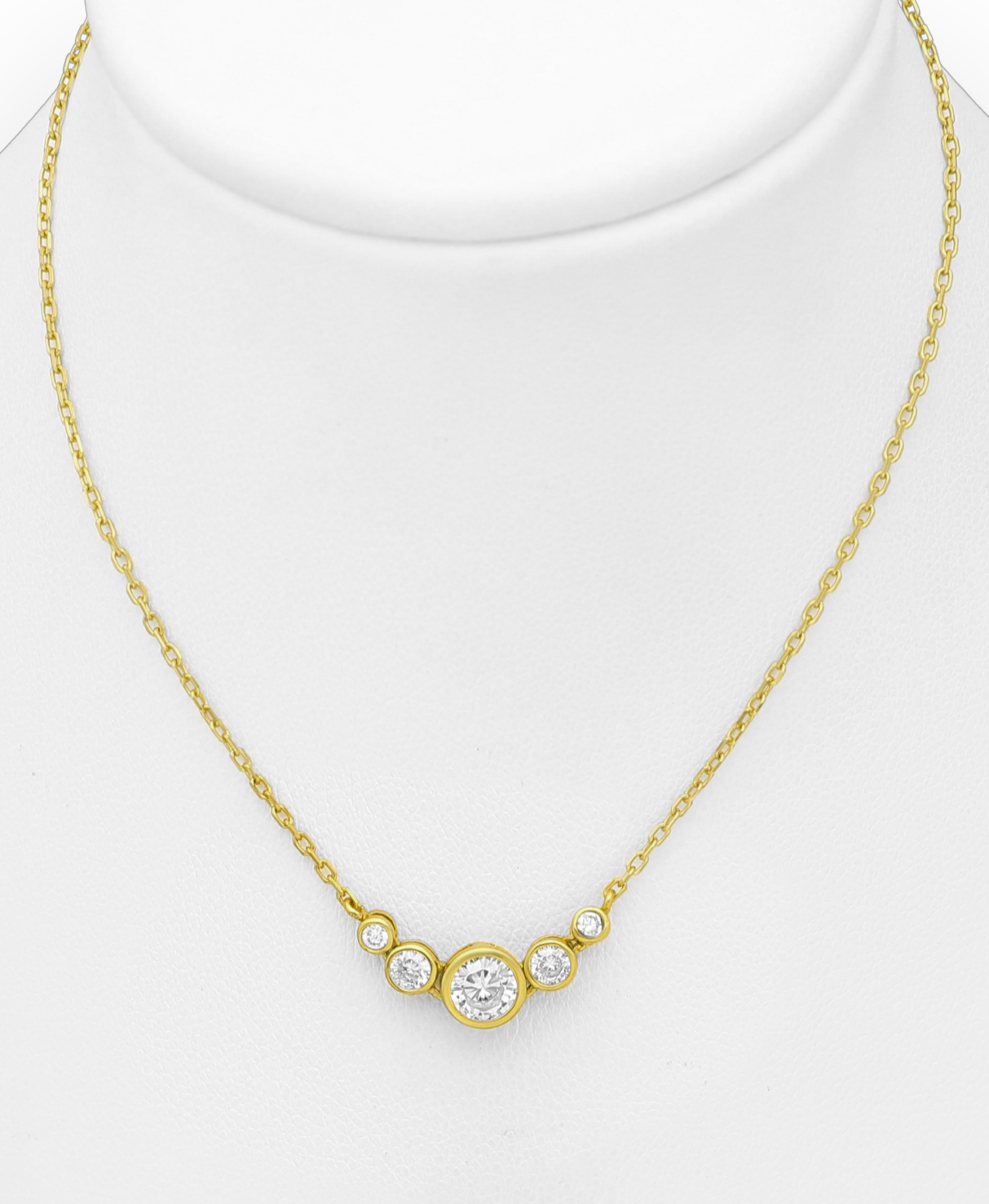 Gold Vermeil 18K Necklace with CZ Simulated Diamonds