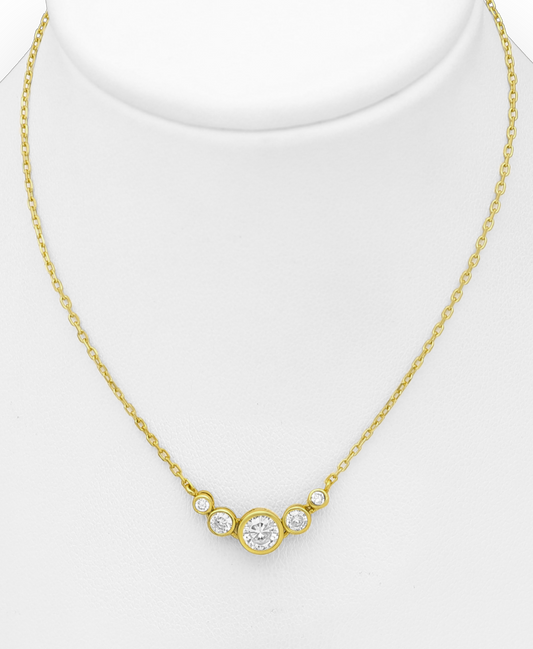 Gold Vermeil 18K Necklace with CZ Simulated Diamonds