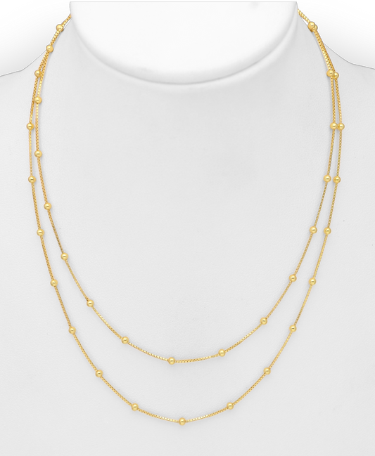 Gold Vermeil 18K Ball Layered Necklace