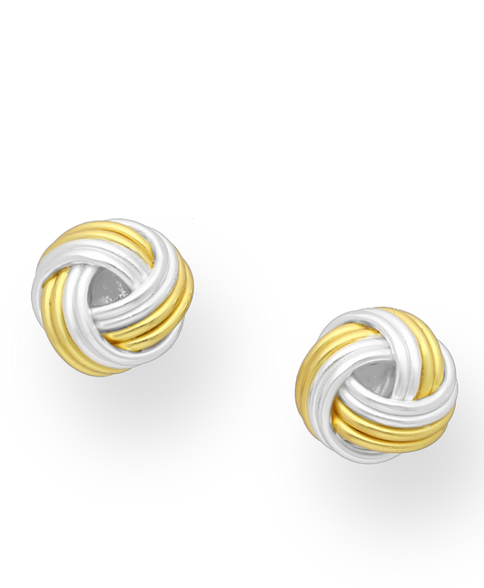 Gold Vermeil 18K & Sterling Silver knot Push-Back Earrings