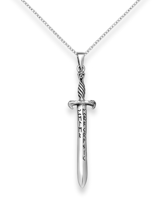 Sterling Silver Oxidized Sword Pendant