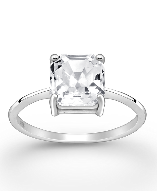 Swarovski Crystal Diamond Cut Sterling Silver Ring