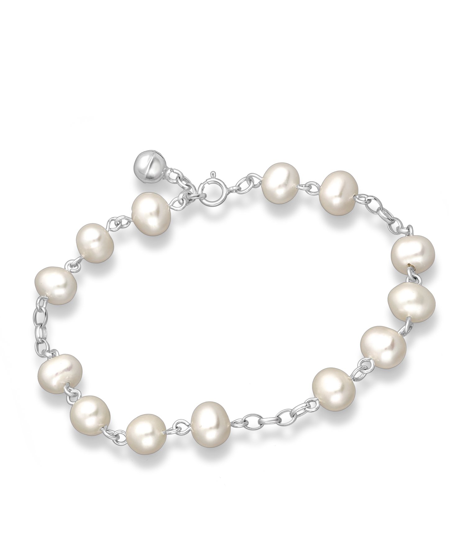 Sterling Silver Bracelet beaded with Freshwater Pearls
