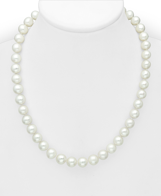 AA+ Freshwater Pearls Sterling Silver Necklace with Sterling Silver Clapse