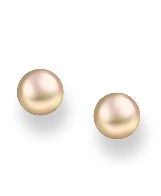 Peach Freshwater Pearl Sterling Silver Push-Back Earrings