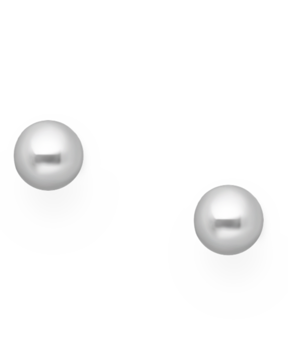 Silver Ball Push-Back Earrings