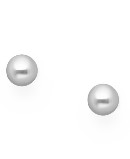 Silver Ball Push-Back Earrings