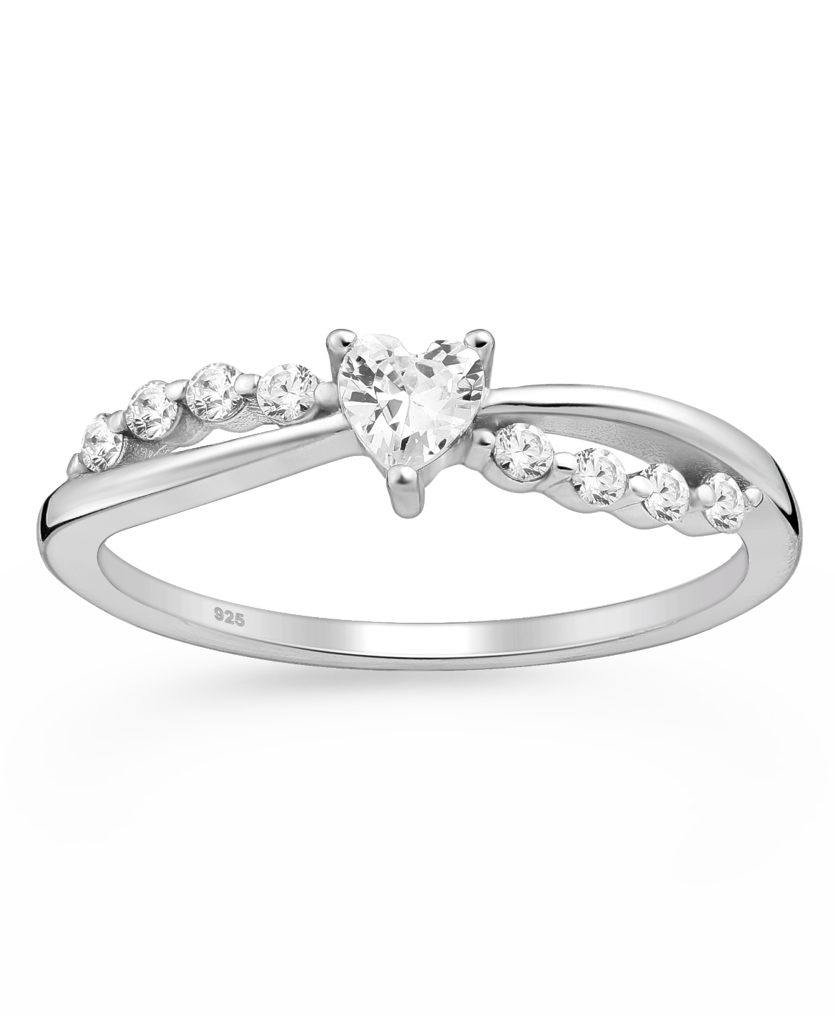Sparkle By Princess Andre: Sterling Silver Heart CZ Simulated Diamond Ring