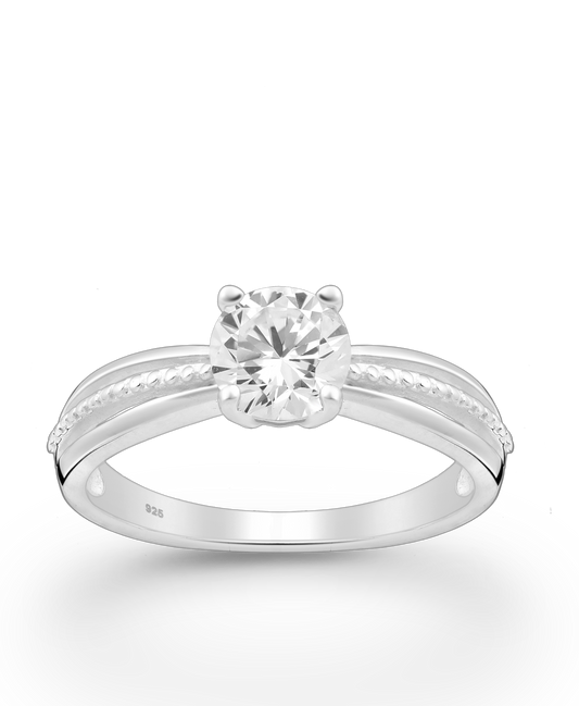Sterling Silver Ring with CZ Simulated Diamond