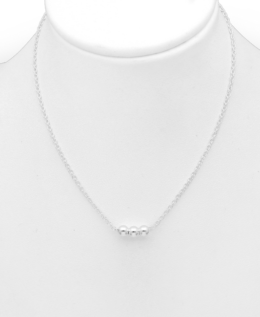 Sterling Silver Necklace Featuring Ball Beads