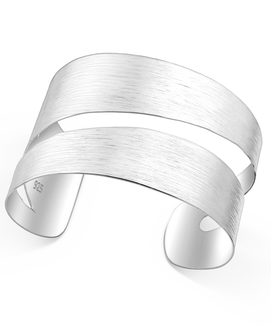 Heavy Duty Sterling Silver Texture Layered Cuff