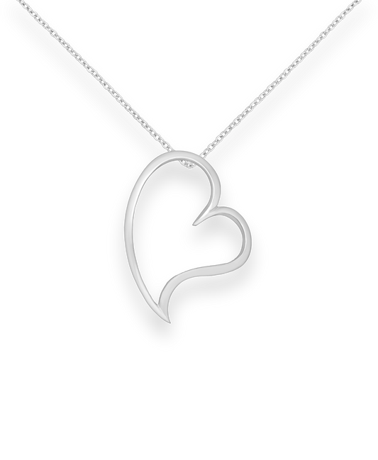 Arty Sterling Silver Heart Pendant